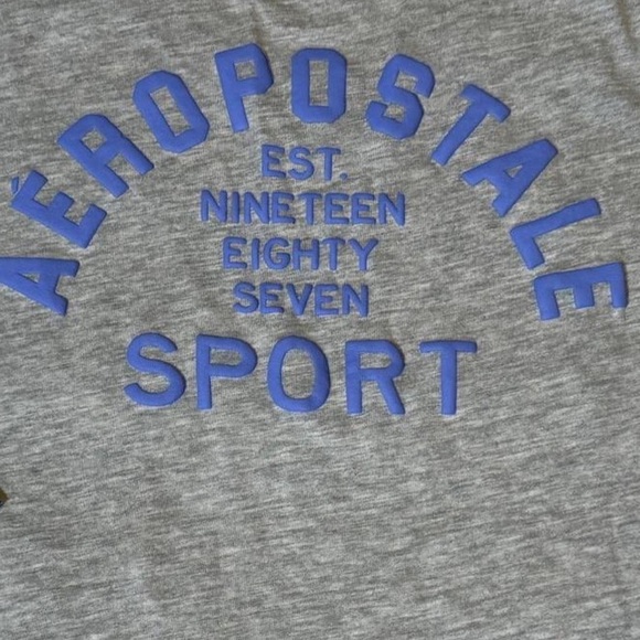 NWT Aeropostale Sport Gray V-Neck T-Shirt Small - Picture 3 of 6